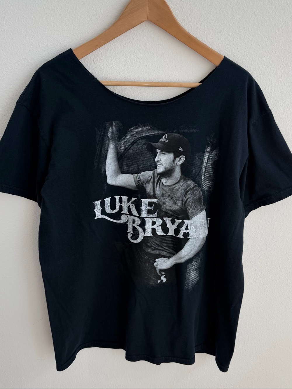 Luke Bryan On Tour Black Off-the-Shoulder Country Music Tee